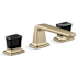 Kallista Per Se 1.2 GPM Widespread Bathroom Faucet with Black Crystal Handles Brushed French Gold