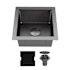 Karran USA Matrix 17" Undermount Single Basin Stainless Steel Kitchen Sink with Basket Strainer and Cutting Board Gunmetal Grey