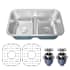 Karran USA Profile 32" Undermount Double Basin Stainless Steel Kitchen Sink with Basin Rack and Basket Strainer Stainless Steel