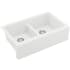 Karran USA Farmhouse Apron Front Quartz/Granite 34" Double Bowl Kitchen Sink White