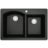 Karran USA Quartz QT 33" Drop In Double Basin Quartz Composite Kitchen Sink Black