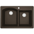 Karran USA Quartz QT 33" Drop In Double Basin Quartz Composite Kitchen Sink Brown