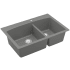 Karran USA Quartz QT 33" Drop In Double Basin Quartz Composite Kitchen Sink Grey
