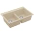 Karran USA 33" Top Mount Double Equal Bowl Quartz/Granite Kitchen Sink Bisque