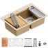 Karran USA 33" Drop In Double Basin Quartz Composite Kitchen Sink with Basin Rack, Basket Strainer, Colander and Cutting Board Bisque