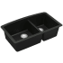 Karran USA Quartz QU 32" Undermount Double Basin Quartz Composite Kitchen Sink Black