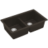 Karran USA 32" Undermount Double Equal Bowl Quartz/Granite Kitchen Sink Brown