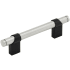 Keeler Sydney 3-3/4" Center to Center Solid Brass Split Finish Custom Luxury Cabinet Bar Handle / Drawer Bar Pull Matte Oil Rubbed Bronze / Satin Nickel
