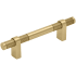 Keeler Beaumont 3-3/4" Center to Center Diamond Knurled Solid Brass Custom Exclusive Luxury Cabinet Bar Handle Satin Brass