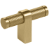 Keeler Beaumont 2-1/4" T Bar Diamond Knurled Solid Brass Custom Luxury Exclusive Cabinet / Drawer Bar Knob Satin Brass