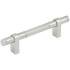 Keeler Marianna 3-3/4" Center to Center Solid Brass Reeded Barrel Custom Exclusive Cabinet Bar Handle / Drawer Bar Pull Polished Nickel