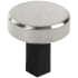Keeler Sydney 1-1/4" Solid Brass Split Finish Round Disc Custom Exclusive Cabinet / Drawer Knob with Square Base Matte Oil Rubbed Bronze / Satin Nickel