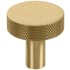 Keeler Beaumont 1-1/4" Solid Brass Diamond Knurled Luxury Custom Exclusive Round Disc Cabinet / Drawer Knob Satin Brass