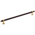 Keeler Umber 12" Center to Center Solid Brass and Leather Luxury Custom Exclusive Cabinet Bar Handle / Drawer Bar Pull Unlacquered Brass / Dream Cow