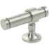 Keeler Cordelia 2-1/4" Offset T Bar Solid Brass Modern Industrial Custom Exclusive Luxury Cabinet / Drawer Bar Knob Satin Nickel