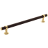 Keeler Umber 12" Center to Center Luxury Solid Brass and Leather Custom Exclusive Appliance Bar Handle / Pull Unlacquered Brass / Dream Cow