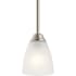 Kichler Jolie Single Light 5" Wide LED Mini Pendant with a Satin Etched Shade Brushed Nickel