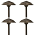 Kichler Round Tiered 21" Tall 2700K LED Path and Spread Light - Set of (4) Lights Aged Bronze
