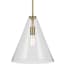 Kichler Everly 15" Wide Pendant Natural Brass / Clear