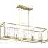 Kichler Crosby 5 Light 10" Wide Linear Chandelier Natural Brass