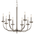 Kichler Kennewick 8 Light 27" Wide Taper Candle Chandelier Brushed Nickel