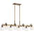 Kichler Aivian 8 Light 42" Wide Linear Chandelier Weathered Brass