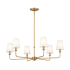 Kichler Pallas 6 Light 32" Wide Chandelier with Linen Shades Brushed Natural Brass