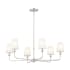 Kichler Pallas 6 Light 32" Wide Chandelier with Linen Shades Polished Nickel