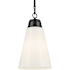 Kichler Marsailli 12" Wide Pendant with Glossy White Opal Glass Shade Black