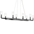 Kichler Harpin 8 Light 17" Wide Linear Chandelier Black