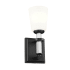 Kichler Rosalind 13" Tall Bathroom Sconce with Frosted Glass Shade Black