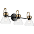 Kichler Farum 3 Light 26" Wide Vanity Light with Clear Glass Shades Black