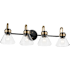Kichler Farum 4 Light 34" Wide Vanity Light with Clear Glass Shades Black