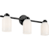 Kichler Shae 3 Light 24" Wide Vanity Light with Glossy White Opal Glass Shades Black