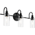 Kichler Kavi 3 Light 23" Wide Vanity Light with Clear Glass Shades Black
