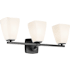 Kichler Marant 3 Light 24" Wide Vanity Light with Opal Glass Shades Black