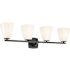 Kichler Marant 4 Light 33" Wide Vanity Light with Opal Glass Shades Black