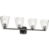 Kichler Marant 4 Light 33" Wide Vanity Light with Clear Water Glass Shades Black