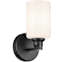 Kichler Gioe 10" Tall Bathroom Sconce with Opal Glass Shade Black