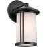 Kichler Lombard 11" Tall Outdoor Wall Sconce with Satin Etched Glass Shade Black