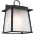 Kichler Noward 12" Tall Outdoor Wall Sconce with Satin Etched Glass Shade Black