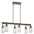 Kichler Braelyn 6 Light 34" Seeded Glass Linear Chandelier Olde Bronze