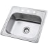 Kingston Brass 25" Drop In 22 Gauge Single Basin Stainless Steel Kitchen Sink Brushed Nickel