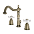 Kingston Brass Heritage 1.2 GPM Widespread Bathroom Faucet with Pop-Up Drain Assembly Antique Brass