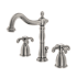 Kingston Brass French Country 1.2 GPM Widespread Bathroom Faucet with Pop-Up Drain Assembly Brushed Nickel