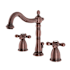 Kingston Brass Heritage 1.2 GPM Widespread Bathroom Faucet with Pop-Up Drain Assembly Antique Copper