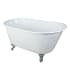 Kingston Brass Aqua Eden 53" Clawfoot Cast Iron Soaking Tub with Reversible Drain, and Overflow White