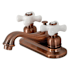 Kingston Brass Restoration 1.2 GPM Centerset Bathroom Faucet with Pop-Up Drain Assembly Antique Copper