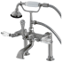 Kingston Brass Wilshire Deck Mounted Roman Tub Filler with Built-In Diverter - Includes Hand Shower Brushed Nickel