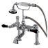 Kingston Brass Duchess Deck Mounted Clawfoot Tub Filler Trim with Lever Handles and Integrated Diverter - Handshower Included Polished Chrome